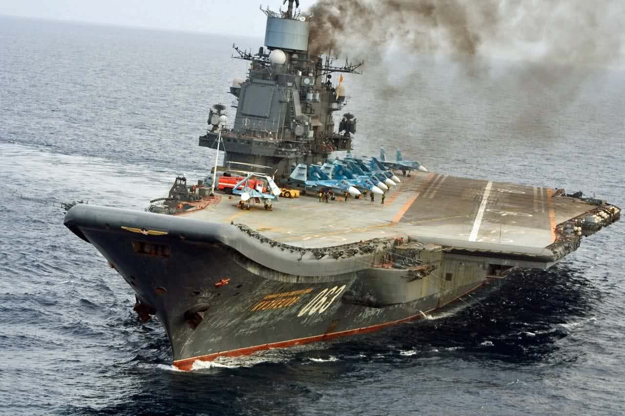 Russian aircraft carrier towed home after break down