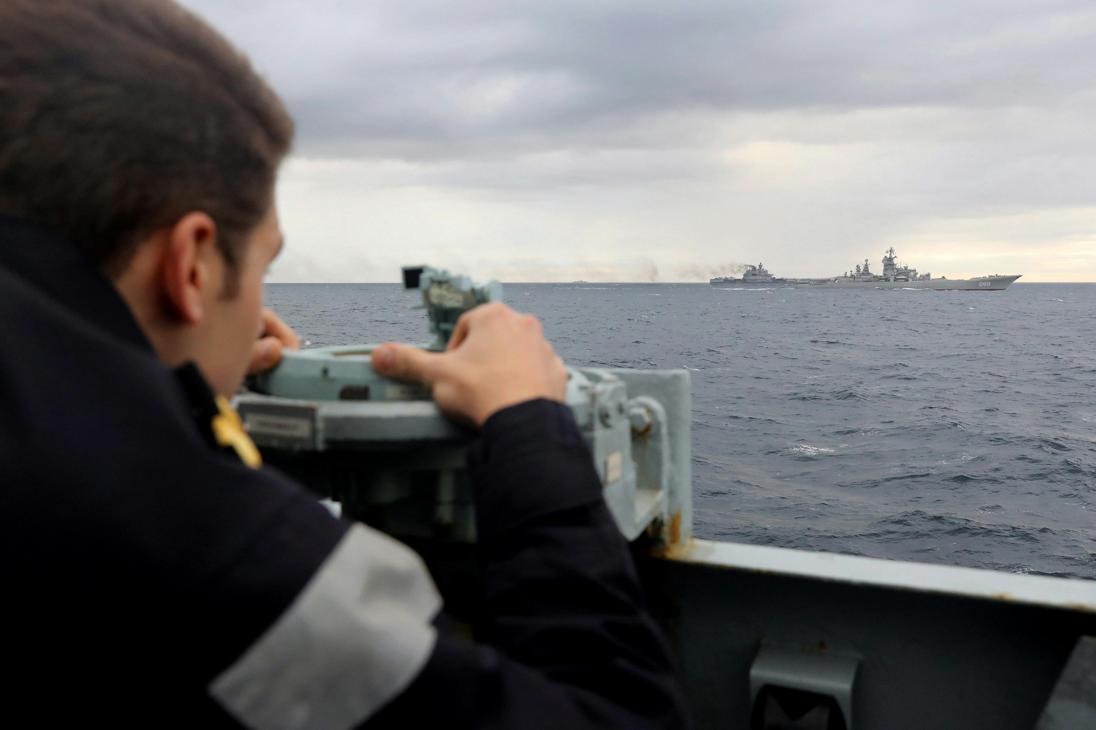 HMS RICHMOND ESCORTS RUSSIAN CARRIER TASK GROUP