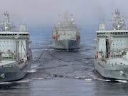 British supply vessels meet up for trials