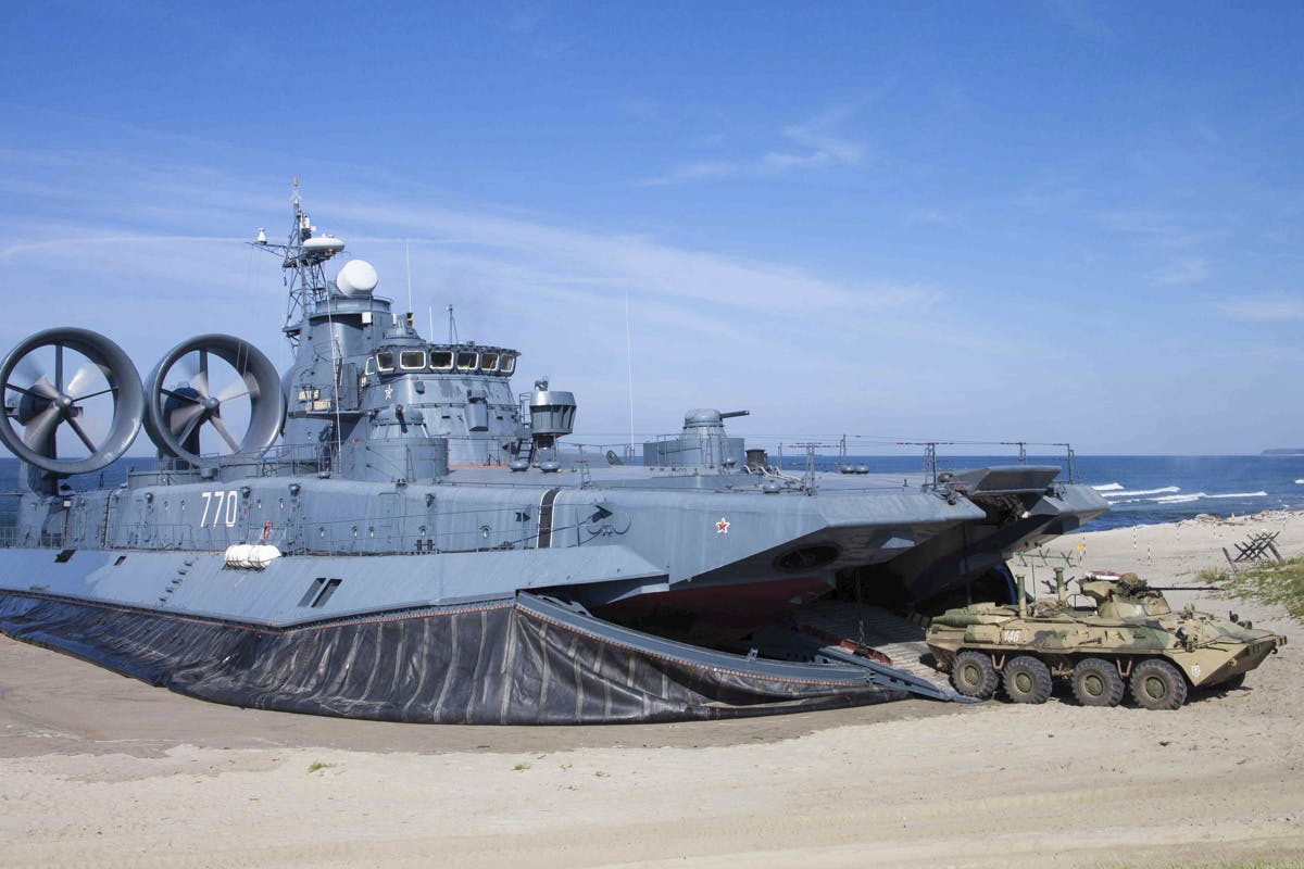 Russian Baltic forces conduct amphibious assault