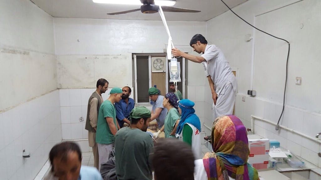 Makeshift Operating Theatre in MSF Kunduz Clinice after attack. Courtesy of MSF