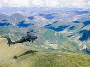 British Apache helicopters train over French Alps