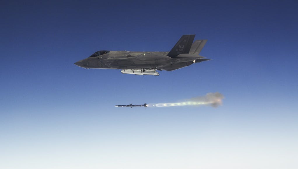 AF-6 Flight 510 Test 740 WDA-309 Dual AIM-120 Live Fire, Piloted by Maj. Daniel "Flash" Alix, Edwards AFB F-35 ITF Test Pilot.