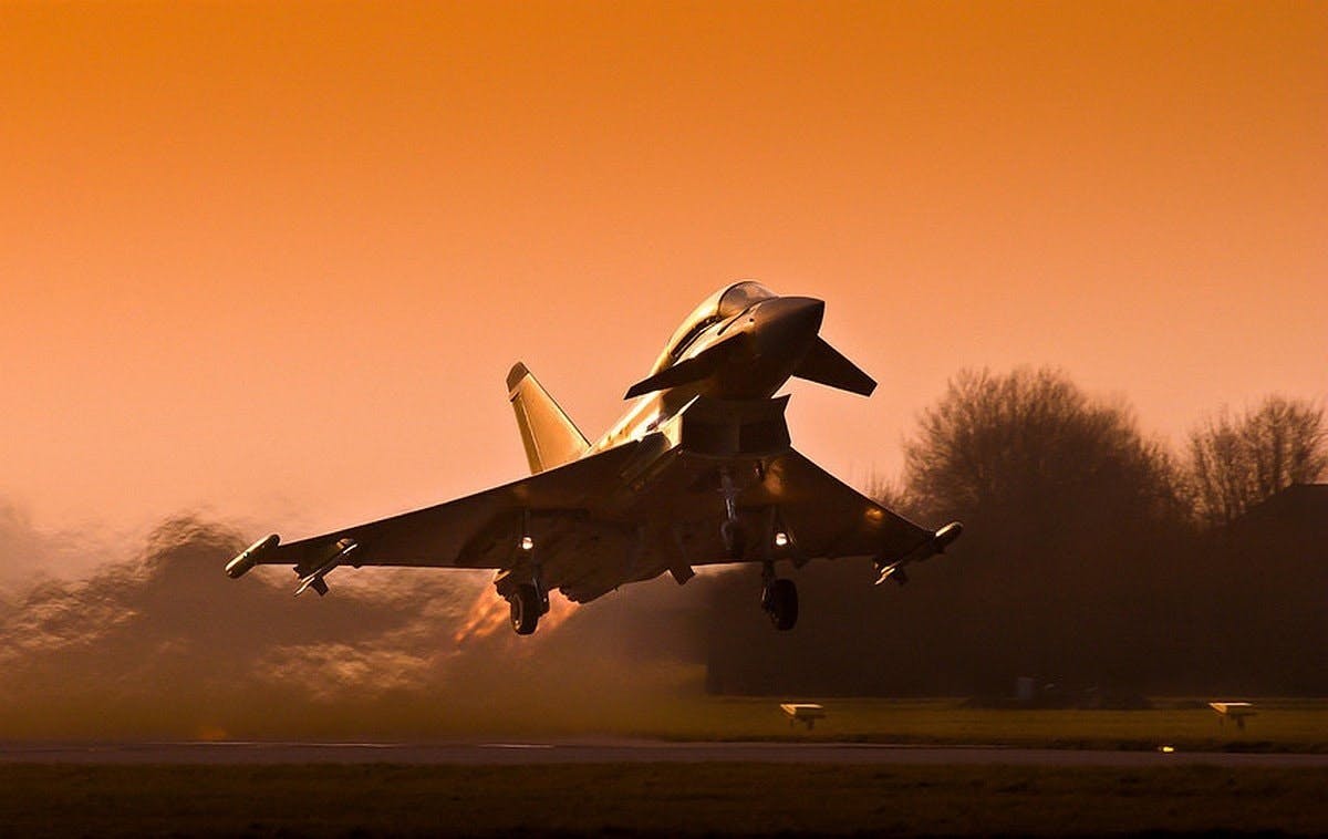 Typhoon jets train to strike ground targets on NATO border