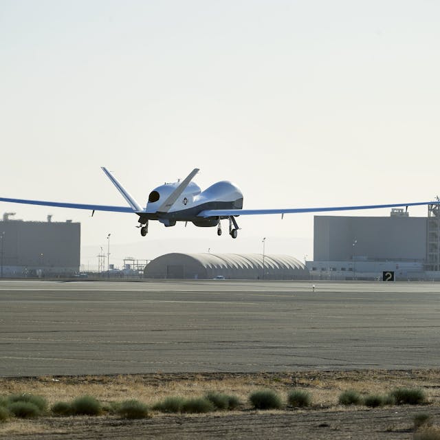 MQ-4C Triton demonstrates link capabilities with P-8