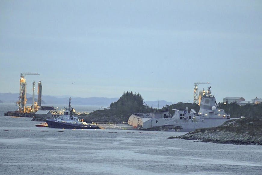 Norwegian Frigate Deliberately Run Aground To Prevent Sinking