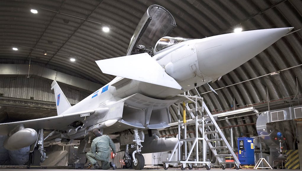 RAF Typhoon QRA jet armed with Meteor missile
