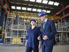 Defence Secretary and Australian Minister for Defence tour Glasgow shipyard