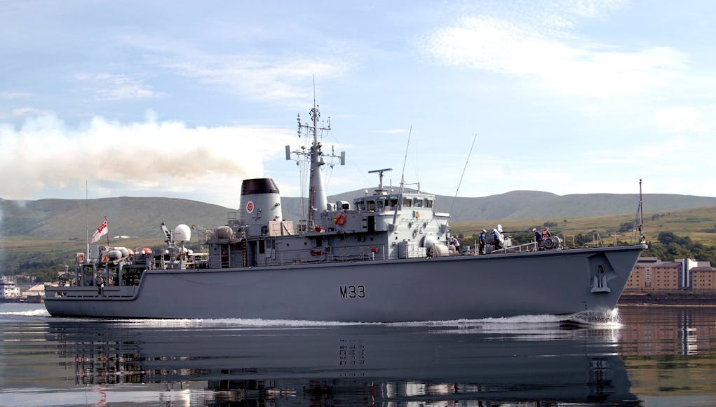 HMS Brocklesby sails from HMNB Clyde for the final time.