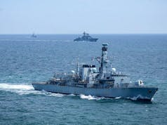 British warships escort Russian destroyer through English Channel